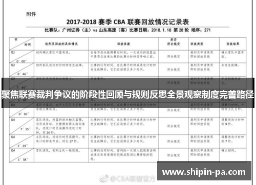 聚焦联赛裁判争议的阶段性回顾与规则反思全景观察制度完善路径 聚焦联赛裁判争议的阶段性回顾与规则反思全景观察制度完善路径